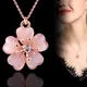 SINLEERY mode solide opale prune fleur pendentif collier couleur or Rose Bijoux de mariage pour