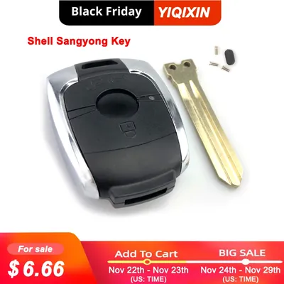 YIQIXIN – coque de clé télécommande à 2 boutons pour SsangYong Korando Kyron Actyon Rexton Smart