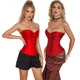 Overbust-Corset en Satin Noir Blanc Violet Rouge Bleu Marron Rose Taille Bustier Haut à