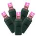 Vickerman 521014 - 50 Light 25' Green Wire Pink LED Wide Angle Miniature Christmas Light String Set with 6" Spacing (X6G6710T)