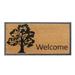 A1HC Designer Hand-Crafted Rubber Coir Molded Double/Single Welcome Doormat, Black - 24"X48"