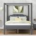 Upholstery Canopy Platform Bed with Headboard,Support Legs,Gray