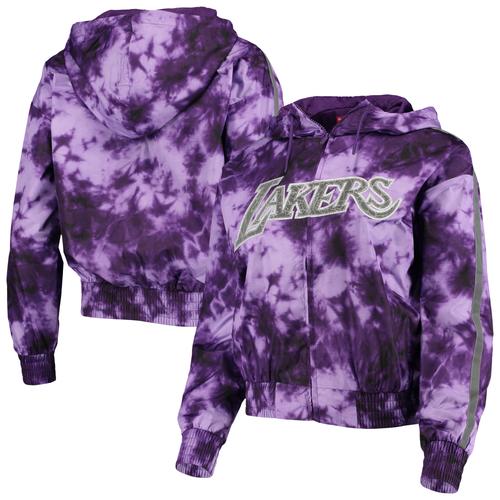 Lila Los Angeles Lakers Galaxy Sublimated Windjacke-Pullover-Hoodie mit durchgehendem Reißverschluss von Mitchell & Ness für Damen