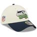 Men's New Era Cream/College Navy Seattle Seahawks 2022 Sideline 39THIRTY 2-Tone Flex Hat