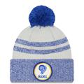 Men's New Era Royal Los Angeles Rams 2022 Sideline Historic Cuffed Pom Knit Hat