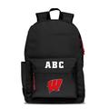 MOJO Black Wisconsin Badgers Personalized Campus Laptop Backpack