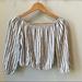 Brandy Melville Tops | Brandy Melville Striped Off The Shoulder Cropped Maura Top | Color: Black/White | Size: Os