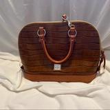 Dooney & Bourke Bags | Dooney & Bourke Croc Embossed Leather Satchel Shoulder Bag Honey Tan | Color: Gold/Tan | Size: Os