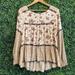 American Eagle Outfitters Tops | Euc American Eagle Floral Tunic Blouse M | Color: Brown/Cream | Size: M