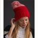 Anthropologie Accessories | Anthropologie-Colorblock Pommed Beanie-Pink | Color: Pink/Red | Size: Os