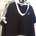 Adidas Tops | Adidas Plus Size Crop Top, Sz 4x | Color: Black/White | Size: 4x