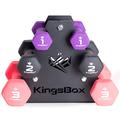 KingsBox Neopren Hantel Trainingsset, 3 Verschiedene Gewichte, Rack Enthalten, Training, Zuhause und Fitnessstudio