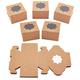 SUPERFINDINGS 24pcs 10x10x6.5cm Finished Kraft Paper Cake Box Brown Bakery Single Cupcake Packing Box Square Paper Craft Box with Octagonal-shaped Clear Window for Cookies Small Cakes