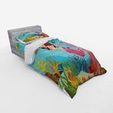 East Urban Home Blue/Red/Green Modern & Contemporary Duvet Cover Set in Green/Red | Twin Duvet Cover + 2 Additional Pieces | Wayfair