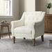 Armchair - Willington 28" Wide Armchair Wood/Polyester in White Laurel Foundry Modern Farmhouse® | 33.5 H x 28 W x 30 D in | Wayfair