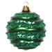 The Holiday Aisle® Stripe Candy Glitter Wave Ball Christmas Ornament Plastic in Green | 6" H x 6" W x 6" D | Wayfair