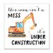 Stupell Industries This Room Is Under Construction Kids' Room Sign Oversized Stretched Canvas Wall Art By Jennifer Mccully in Orange | Wayfair