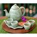 Bayou Breeze Fulks 6 Piece Celadon Ceramic Tea Set Porcelain China/Ceramic in Green | 6 H x 8.5 W x 7.75 D in | Wayfair