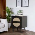 George Oliver 21.7" Delynne Tall 2 - Drawer Nightstand Set Of 2 Wood in Black/Brown | 21.7 H x 15.7 W x 15.7 D in | Wayfair