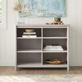 Sand & Stable™ Ayva 36.26" H x 43.15" W Standard Bookcase Wood in White/Black | 36.25 H x 43.13 W x 17.24 D in | Wayfair