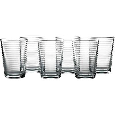 52752 Doro Wasserglas 210 ml 6er-Set Trinkgläser Gläserset mit Grooved Effekt - Pasabahce