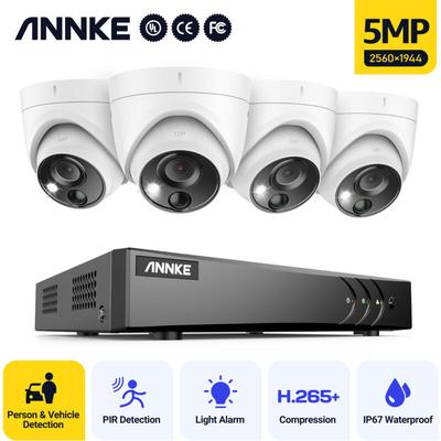 5MP hd 5-in-1 8CH DVR-Überwachungskamerasystem mit 4 5MP PIR-Außenkameras - Festplatte nicht im