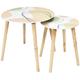 The Home Deco Factory - Tables gigognes en bois Poésie formelle (Lot de 2)