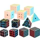 Rubik's Cube en Fibre de Carbone Moyu Meilong Carré Jouet Éducatif Puzzle Magique Autocollant