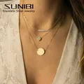 SUNIBI – collier ras du cou multicolore avec pendentif en cristal pour femmes plaqué or en acier