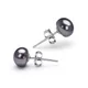 Boucles d'Oreilles en Perles d'Eau Douce pour Femme Couleur Argent group Perles Naturelles Noires