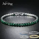 Bracelets en cristal vert Chia pour femmes breloque ronde document en argent cadeaux rapides