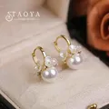 Boucles d'oreilles pendantes boule de perles blanches pour femmes bijoux de fête élégants