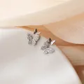 Jolies boucles d'oreilles papillon en argent regardé 925 pour femmes bijoux fantaisie cadeaux de