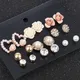 Boucles d'oreilles en alliage de perles de fleurs pour femmes boucle d'oreille mignonne cristal