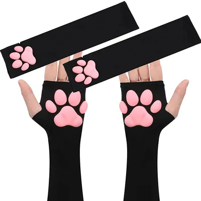 Gants de patte de chat en silicone 3D pour femmes et filles mitaines sans doigts de chaton mignon