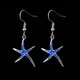 Ekopdee-Boucles d'oreilles crochet étoile de mer pour femme bleu opale de feu goutte mignon