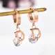 Boucles d'oreilles lettre D en cristal pour femme acier inoxydable petites boucles d'oreilles