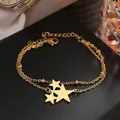 JOStars-Bracelets Multicouches en Acier Inoxydable pour Femme Pendentif Perle Charme Esthétique