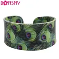 Bonsny – bracelet en acrylique coloré motif oiseau paon Animal bijoux pour femmes et filles