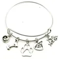 Mini bracelet I Love My Dog pour femme bijoux en acier pour animaux de compagnie cadeau meilleur