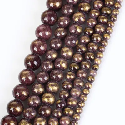 Perles rondes en pierre de jades Lapis Lazuli rouge vin entretoise At accessoires de bracelet de