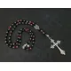 Chapelet gothique rouge et noir long collier gothique croix perlée bijoux gothiques romantiques