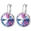 Boucles d'oreilles créoles à levier en argent pour femmes boucles d'oreilles rondes en cristal