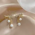 Boucles d'oreilles coréennes élégantes en Imitation de perles strass boucles d'oreilles brillantes