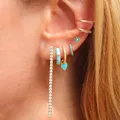 Petites boucles d'oreilles créoles en zircone cubique pour femmes bijoux de piercing pendentif