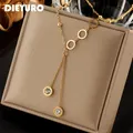 DIEYURO – collier romain en acier inoxydable 316L pour femmes collier de luxe de styliste de mode