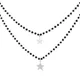 Collier de perles de cristal noir double couche pour femme tour de cou étoile en acier inoxydable