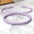 Bracelet en corde violette pour femmes nœuds faits à la main Bracelets & Bracelets d'amitié