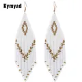 Kymyad – boucles d'oreilles bohémiennes 2023 longues perles Style ethnique goutte Bijoux à la