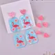 Breloques en forme de cœur rose flamant rose pour bijoux boucle d'oreille DIY 10 pièces/paquet